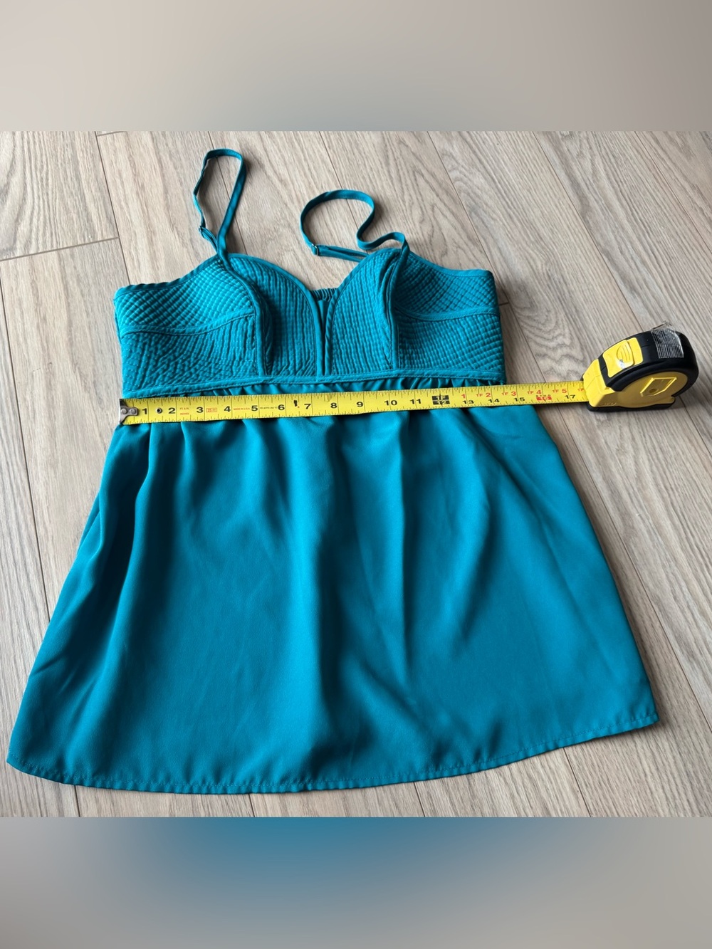 Xhilaration Teal Smocked Bustier Tank